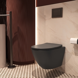 Подвесной унитаз Vincea Globo  VT1-14STMA с ультратонким soft-close сиденьем, антрацит матовый