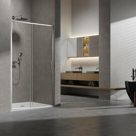 Душевая дверь Vincea Slim 8mm 140x200 VDS-6SL140CL стекло прозрачное, профиль хром