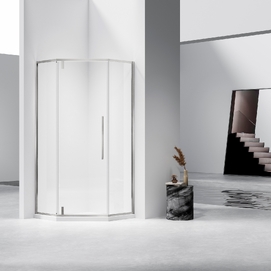 Душевой уголок Vincea Slim-N 100x100 VSP-4SN100CLBN стекло прозрачное, профиль брашированный никель