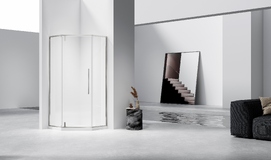 Фото Душевой уголок Vincea Slim-N 100x100 VSP-4SN100CLBN стекло прозрачное, профиль брашированный никель