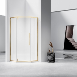 Душевой уголок Vincea Slim-N 100x100 VSP-4SN100CLG стекло прозрачное, профиль брашированное золото