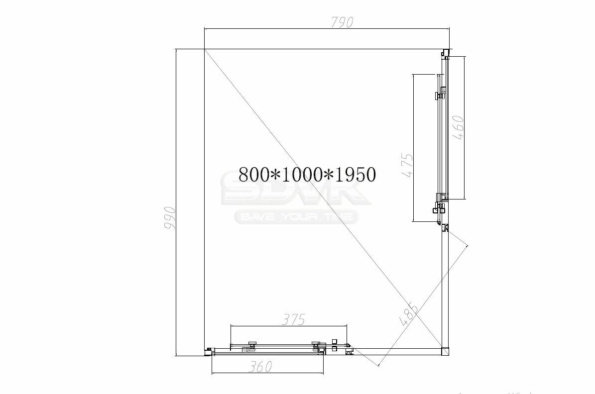 Душевой уголок Vincea Slim-N 100х80 VSS-4SN8010CGB без поддона, стекло ...