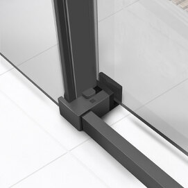 Фото Душевой уголок Vincea Slim Soft 120x100 VSR-1SS1012CLGM стекло прозрачное, профиль вороненая сталь