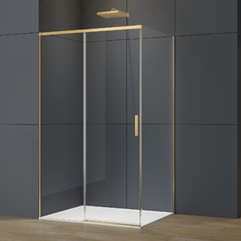 Душевой уголок Vincea Soft 140x90 VSR-3SO29014CLG стекло прозрачное, профиль брашированное золото