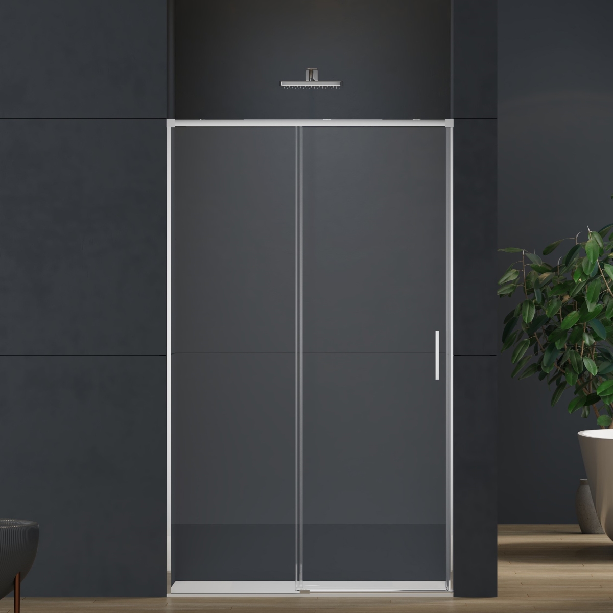 Душевая дверь Vincea Soft 2 110x200 VDS-3SO2110CL стекло прозрачное профиль хром 22090₽