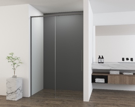 Душевая дверь Vincea Ultima 100x200 VDS-7UL100CLGM стекло прозрачное, профиль вороненая сталь