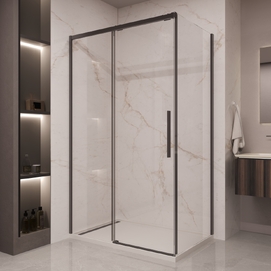 Душевой уголок Vincea Stella 110x80 VSR-1ST8011CLB стекло прозрачное, профиль черный