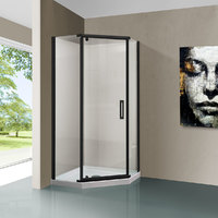 Душевой угол Vincea Stresa 90x90 VSP-1S900CLB стекло прозрачное, профиль черный