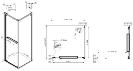 Фото Душевой уголок Vincea Tesi 90x90 VSRW-7TS9090CLGM стекло прозрачное, профиль вороненая сталь
