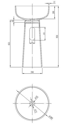 Фото Раковина напольная из искусственного камня Vincea VBS-4SP02MW белая