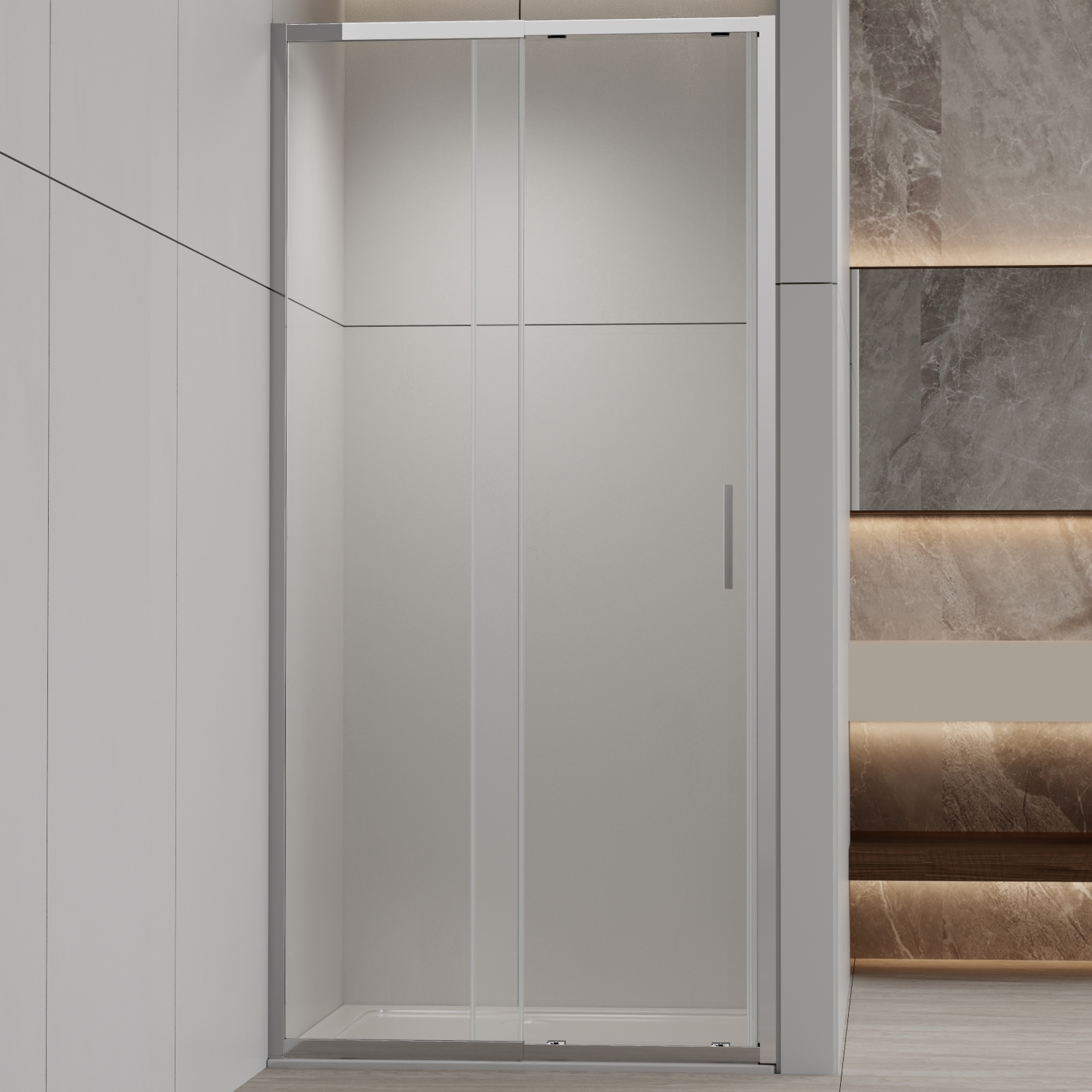Душевая дверь в нишу Vincea Rapid-N 110-120x200 VDS-3RN1112CL стекло прозрачное профиль хром 22420₽