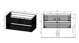 Фото Мебель для ванной комнаты Vincea Велле (Welle) 100 см подвесная, 2 выкатных ящика с доводчиками, серый матовый