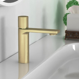 Фото Смеситель для раковины Vincea Vogue VBF-4V3BG брашированное золото