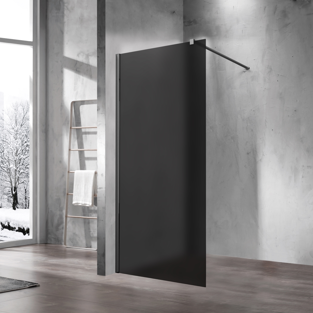 Душевая перегородка Vincea Walk In 100x200 VSW-1H100GFGM стекло тонированное матовое профиль вороненая сталь 26840₽