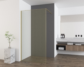 Душевая перегородка Vincea Walk In 100x200 VSW-7HS100GWG стекло с золотыми нитями, профиль брашированное золото