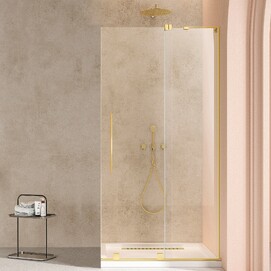 Душевая перегородка Vincea Walk-In 120 см VSW-4WSL120CLG-R стекло прозрачное, профиль брашированное золото, правая