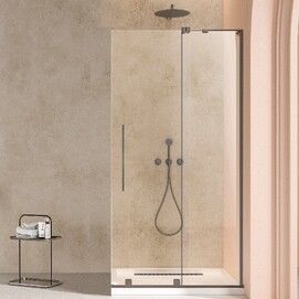 Душевая перегородка Vincea Walk-In 120 см VSW-4WSL120CLGM-R стекло прозрачное, профиль вороненая сталь, правая