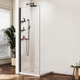 Душевая перегородка Vincea Walk In 60x200 VSW-1HWS600CLB стекло прозрачное, профиль черный матовый