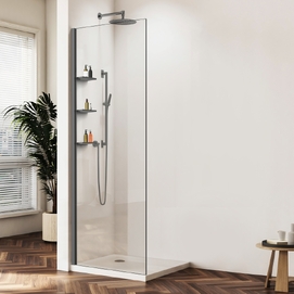 Душевая перегородка Vincea Walk In 60x200 VSW-1HWS600CLGM стекло прозрачное, профиль вороненая сталь