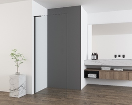 Душевая перегородка Vincea Walk In 80x200 VSW-7HA800CLB стекло прозрачное, профиль черный