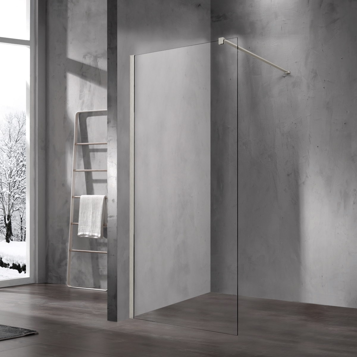 Душевая перегородка Vincea Walk In 90x200 VSW-1H900CLBN стекло прозрачное профиль брашированный никель 19320₽