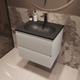 Фото Мебель для ванной комнаты Vincea Welle 60 см подвесная, 2 выкатных ящика soft-close, M.White