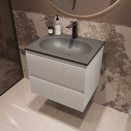 Фото Мебель для ванной комнаты Vincea Welle 60 см подвесная, 2 выкатных ящика soft-close, M.White