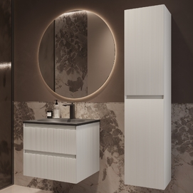Фото Мебель для ванной комнаты Vincea Welle 60 см подвесная, 2 выкатных ящика soft-close, M.White