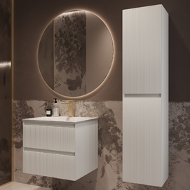 Фото Мебель для ванной комнаты Vincea Welle 60 см подвесная, 2 выкатных ящика soft-close, M.White