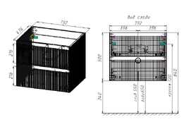 Фото Мебель для ванной комнаты Vincea Welle 80 см подвесная, 2 выкатных ящика soft-close, M.Beige