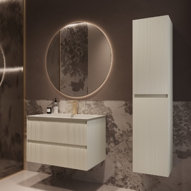 Фото Мебель для ванной комнаты Vincea Welle 80 см подвесная, 2 выкатных ящика soft-close, M.Beige