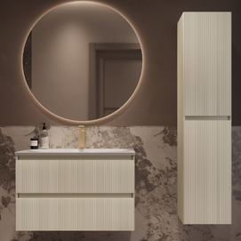 Фото Мебель для ванной комнаты Vincea Welle 80 см подвесная, 2 выкатных ящика soft-close, M.Beige