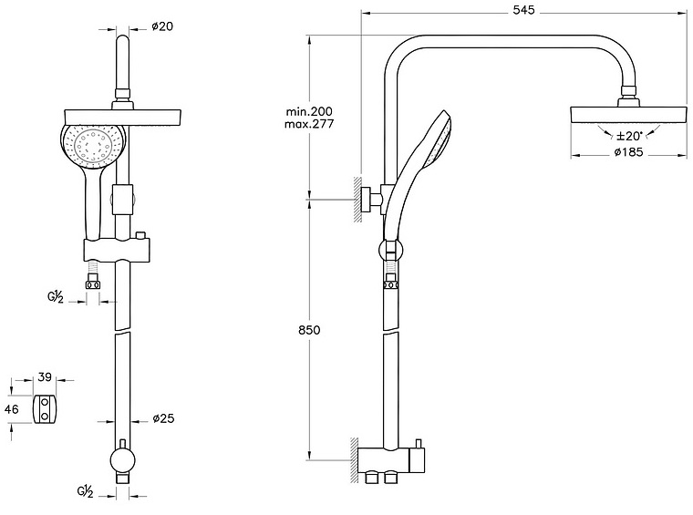 Стойка Vitra System Rain A45597EXP 28690₽