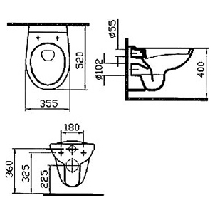 Подвесной унитаз Vitra Normus 9773B003-7201 с крышкой, цвет белый - фото 3