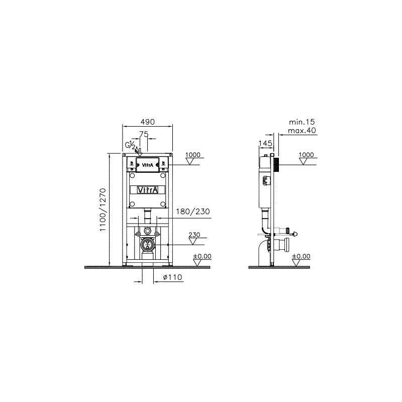 Подвесной унитаз Vitra Normus 9773B003-7202 с крышкой, цвет белый - фото 2