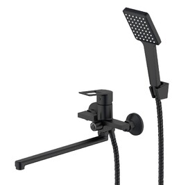 Смеситель для ванны Voda Surf Black SF31B с душевой лейкой, черный матовый
