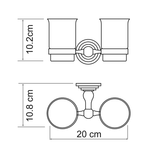 Стакан для зубных щеток Wasserkraft Ammer K-7028D двойной, хром - фото 2