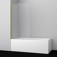 Шторка для ванны Wasserkraft Aisch 55P01-80 Fixed 140x80, профиль золото