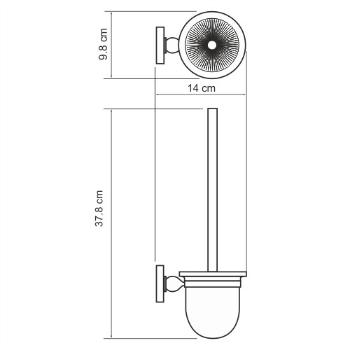 Ершик для унитаза Wasserkraft Aland K-8527 матовое стекло, коричневый, хром - фото 2
