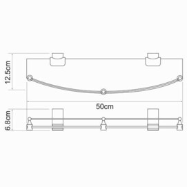 Фото Полка Wasserkraft Leine K-5044W матовое стекло, белый, хром