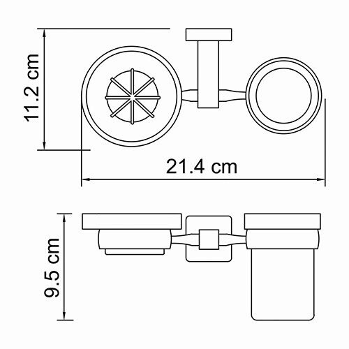 Стакан для зубных щеток Wasserkraft Lippe K-6526 с мыльницей, хром - фото 5