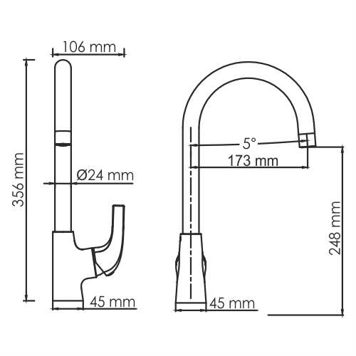 Смеситель для кухни Wasserkraft Sauer 7107 глянцевое золото - фото 2