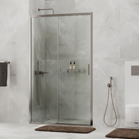 Душевая дверь в нишу Wasserkraft Tauber 130х200 64S30 стекло прозрачное, профиль никель