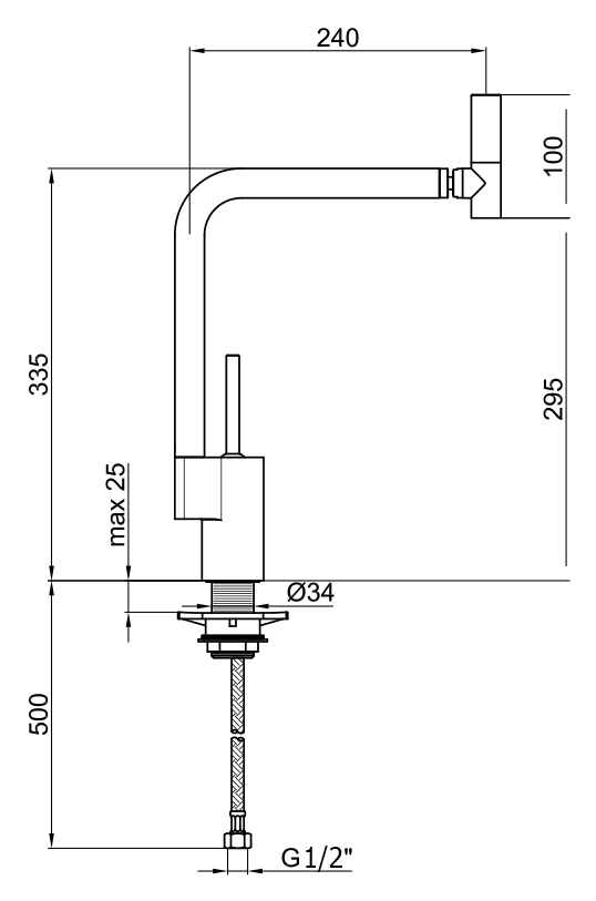 Смеситель для кухни Webert 360 TS 920302.015, цвет хром - фото 2