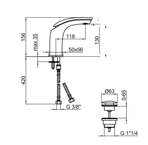 Смеситель для раковины Webert Aria 830102.844, цвет белый - фото 2