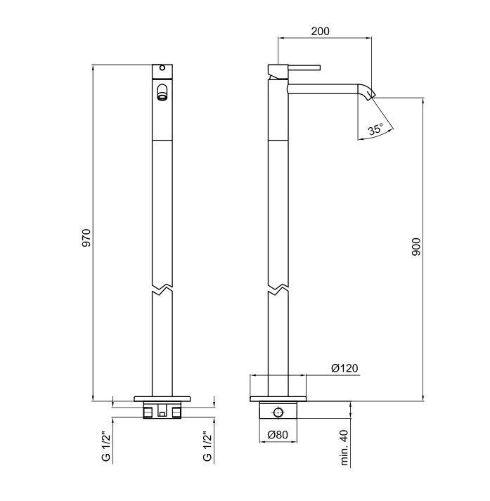 Смеситель для раковины Webert Elio 832101.015, цвет хром - фото 3