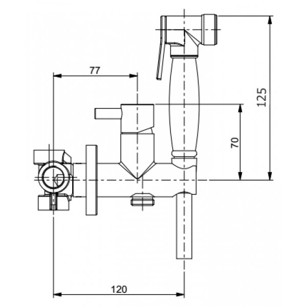 Смеситель с гигиеническим душем Webert Elio 870303.015 PVC, цвет хром - фото 2