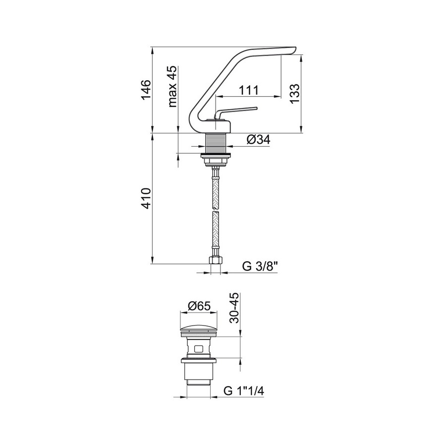 Смеситель для раковины Webert Wolo 830102.015, цвет хром - фото 3