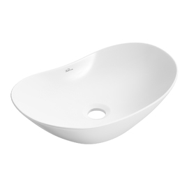 Накладная раковина Wellsee Carefree Dove 43 см 332901000 из фарфора Refceram, глянцевая белая