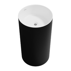 Напольная раковина Wellsee Chalice Perfection 45 см 230613000 из акрила, матовая черная, глянцевая белая